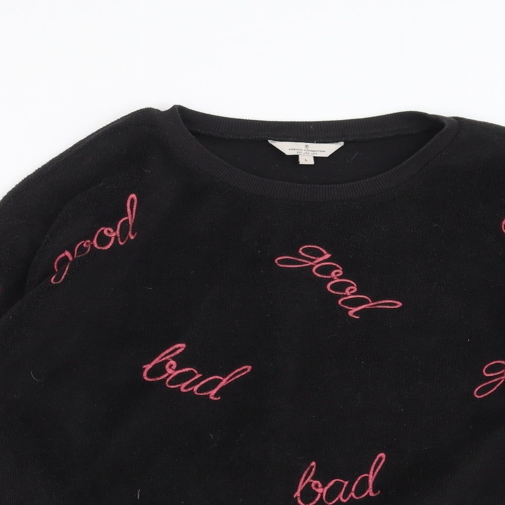 Womens UK Size L French Connection Black Pullover Sweatshirt