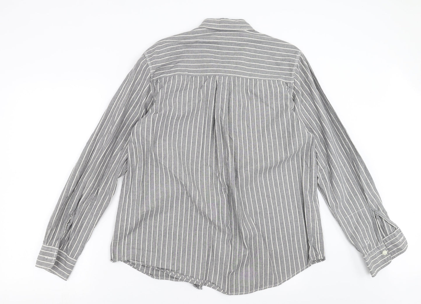 Mens UK Size L CCS Grey  Button-Up Long Sleeve Casual Shirt