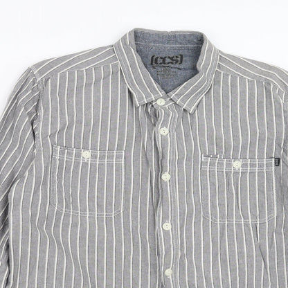 Mens UK Size L CCS Grey  Button-Up Long Sleeve Casual Shirt