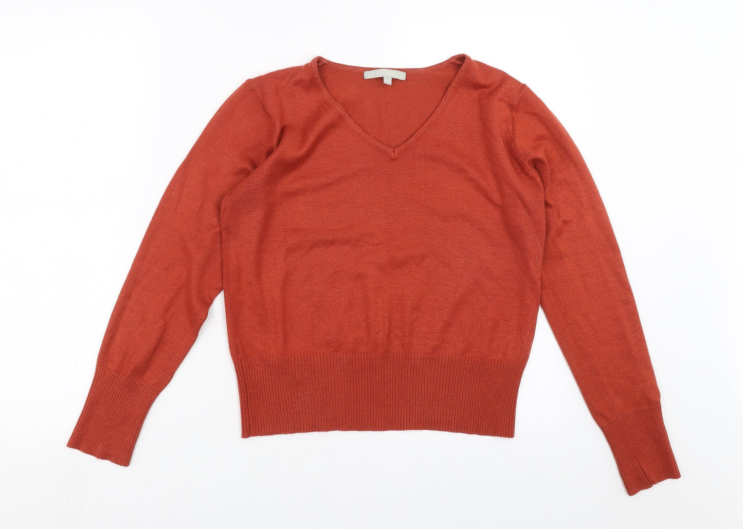 Womens UK Size 14 Preworn Orange Pullover Jumper