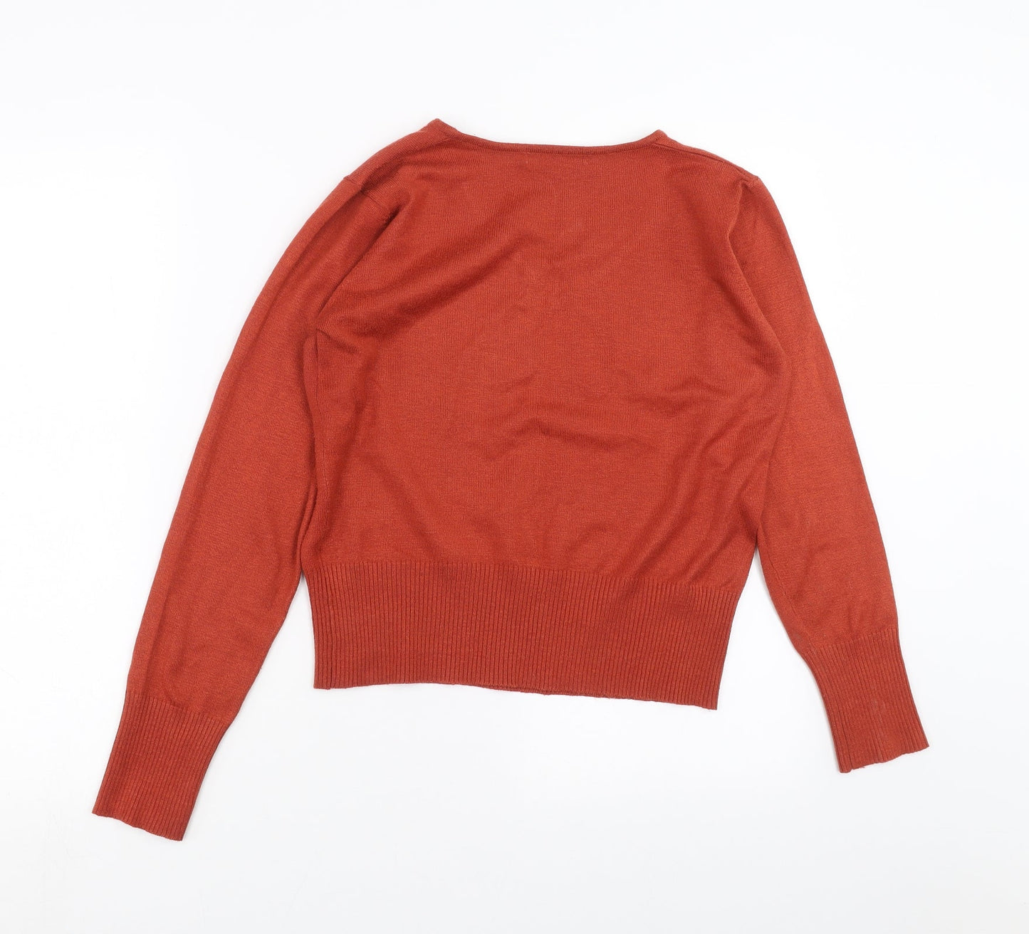 Womens UK Size 14 Preworn Orange Pullover Jumper