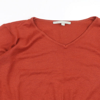 Womens UK Size 14 Preworn Orange Pullover Jumper