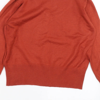 Womens UK Size 14 Preworn Orange Pullover Jumper