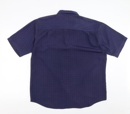 Mens UK Size XL Oakmill Blue  Button-Up Short Sleeve Casual Shirt