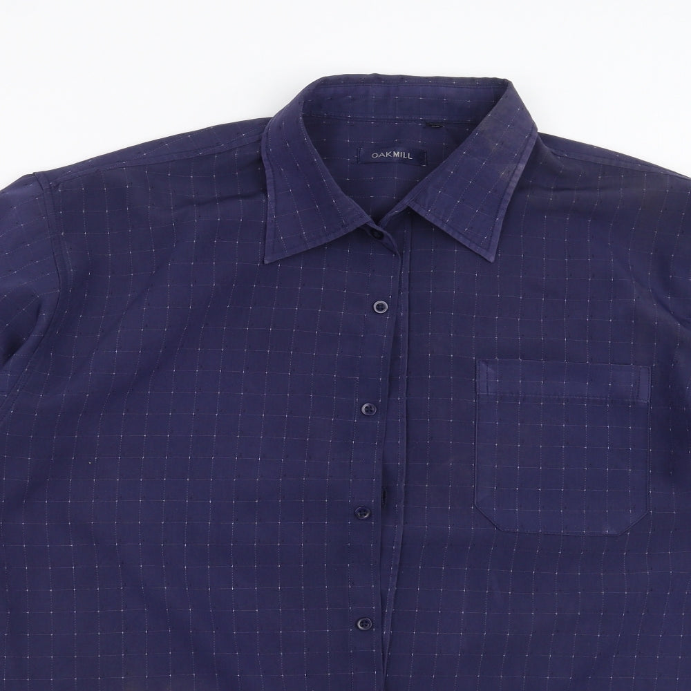 Mens UK Size XL Oakmill Blue  Button-Up Short Sleeve Casual Shirt