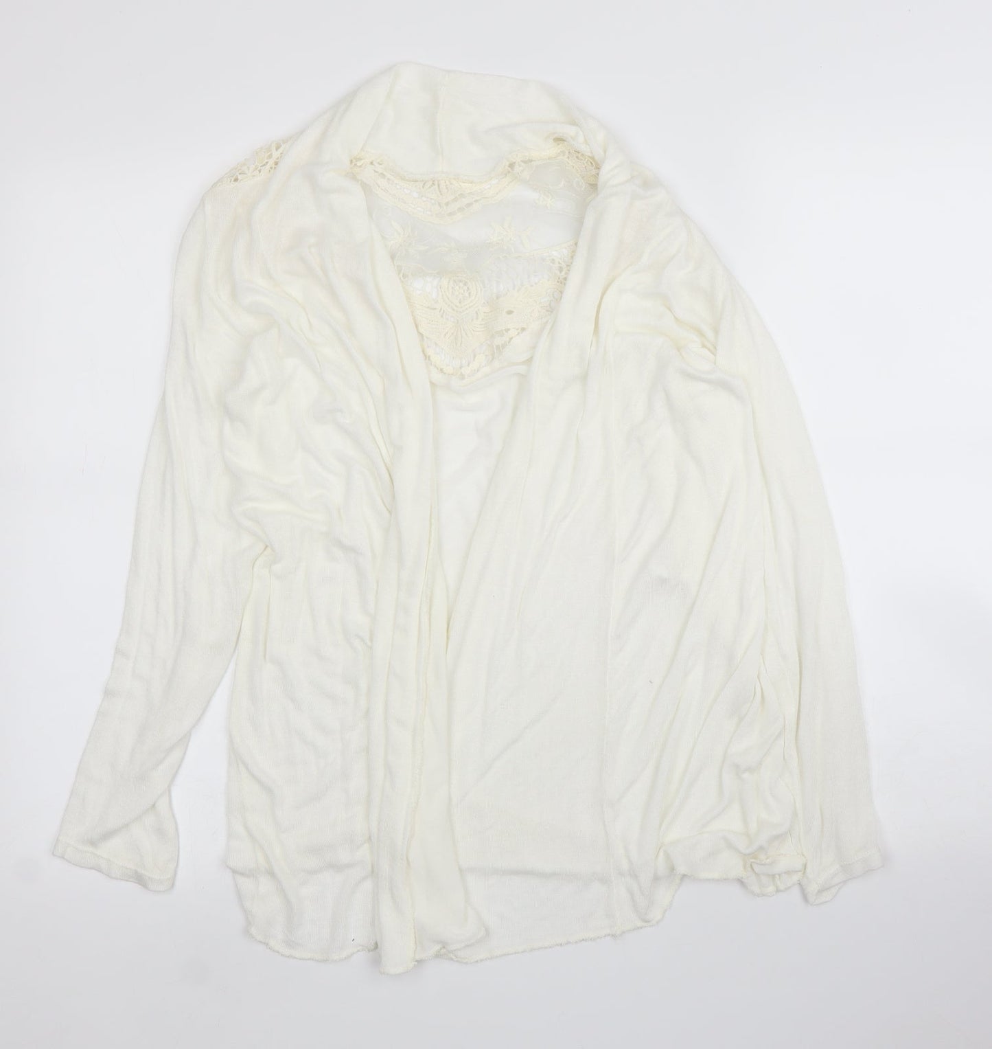 Womens UK Size 10 Preworn Ivory Cardigan Jumper