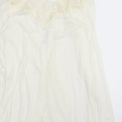 Womens UK Size 10 Preworn Ivory Cardigan Jumper