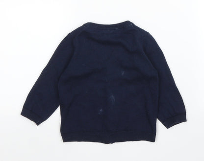 H&M Girls Blue   Cardigan Jumper Size 3-6 Months