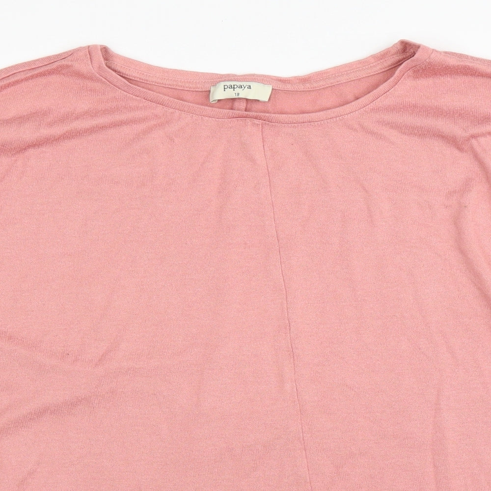 Womens UK Size 18 Papaya Pink Pullover Jumper