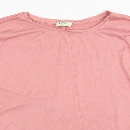 Womens UK Size 18 Papaya Pink Pullover Jumper