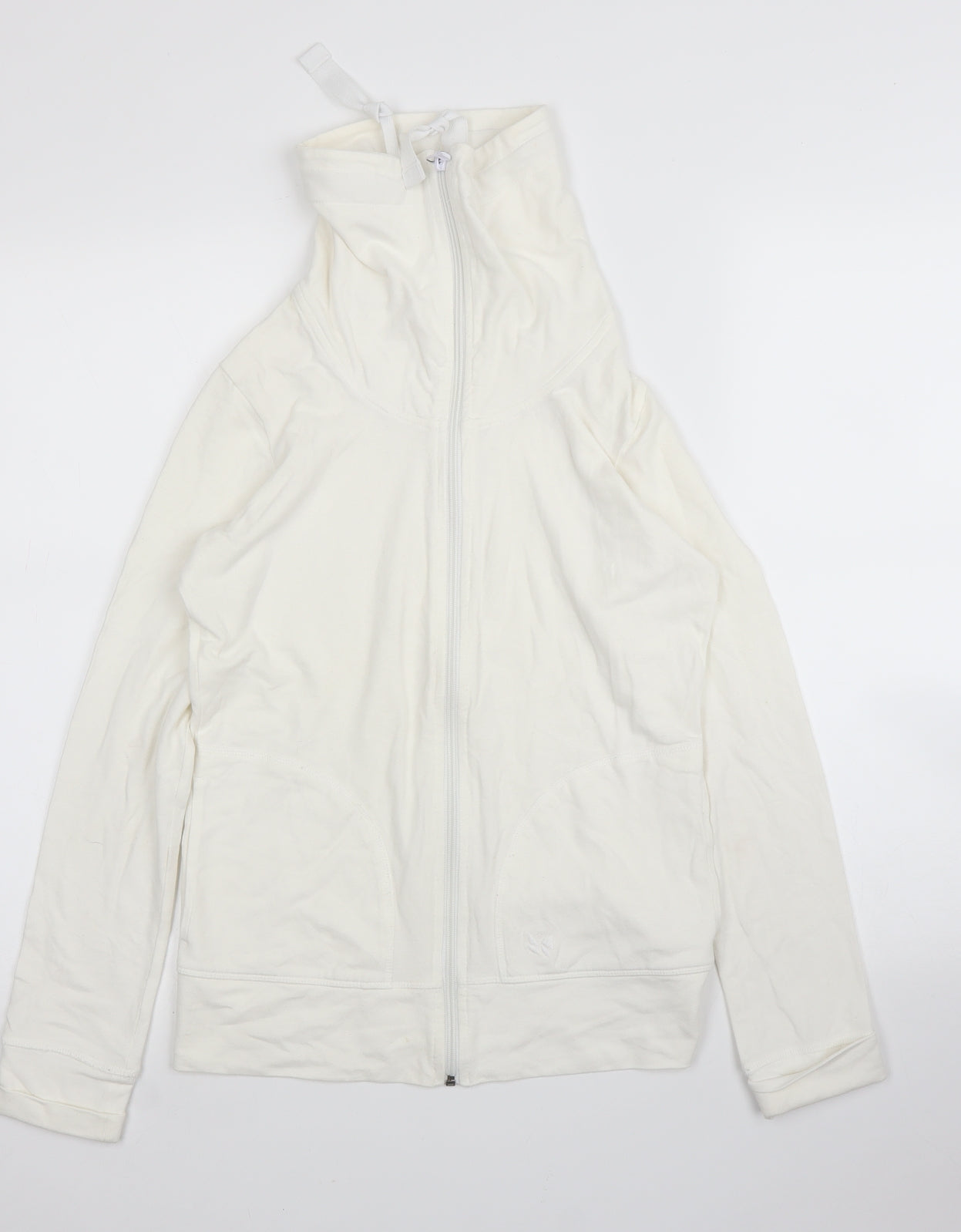 Womens UK Size M NEXT White Full Zip Jumper