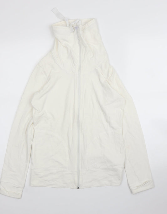 Womens UK Size M NEXT White Full Zip Jumper