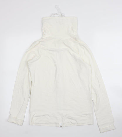 Womens UK Size M NEXT White Full Zip Jumper