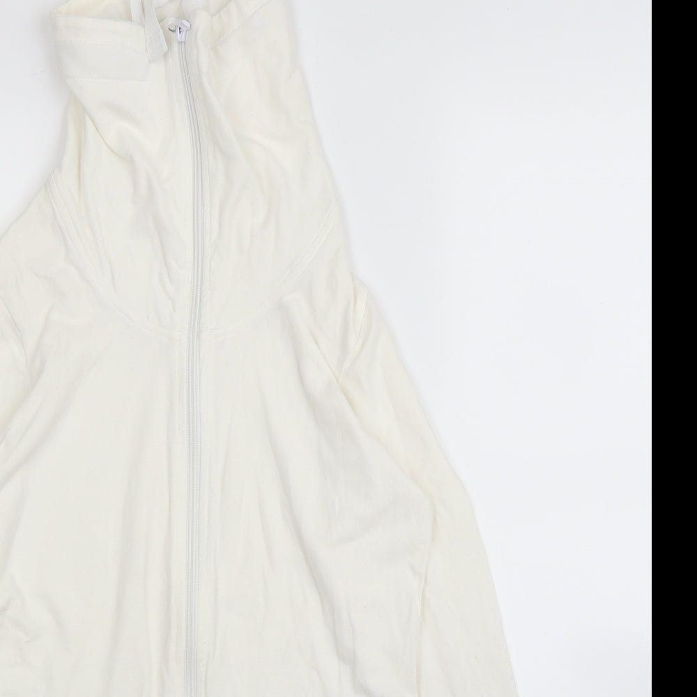 Womens UK Size M NEXT White Full Zip Jumper