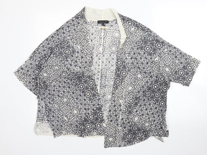 F&F Womens Blue Floral  Cardigan Jumper Size 8