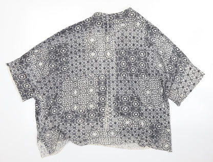 F&F Womens Blue Floral  Cardigan Jumper Size 8