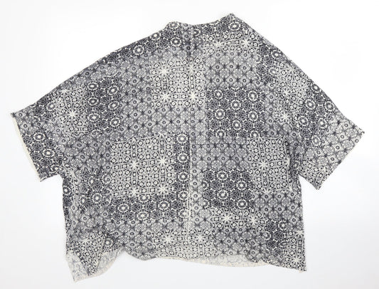 F&F Womens Blue Floral  Cardigan Jumper Size 8