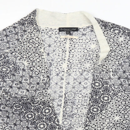 F&F Womens Blue Floral  Cardigan Jumper Size 8