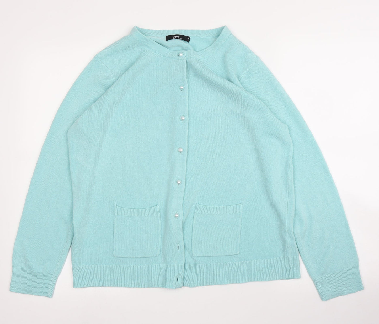 Womens UK Size M BM Green Cardigan Jumper