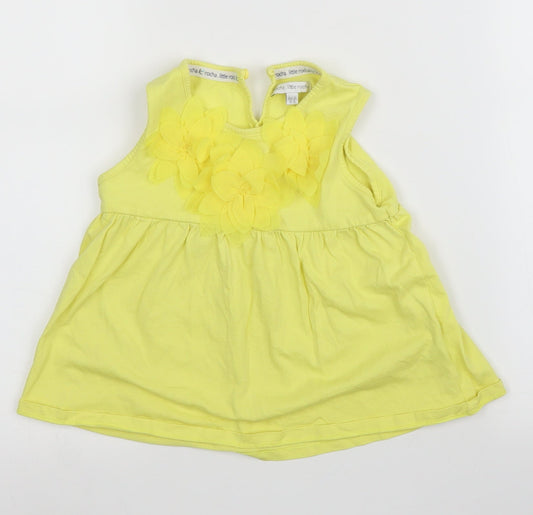 Debenhams Girls Yellow   Basic Blouse Size 3 Years