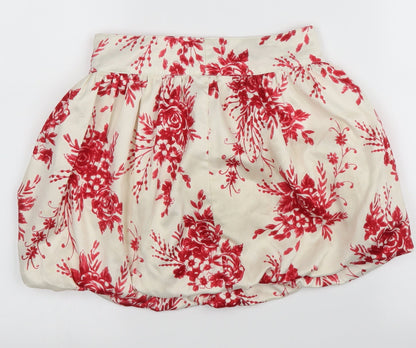 Crazy 8 Womens Ivory Floral  A-Line Skirt Size 6