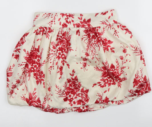 Crazy 8 Womens Ivory Floral  A-Line Skirt Size 6
