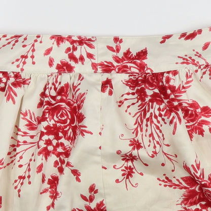 Crazy 8 Womens Ivory Floral  A-Line Skirt Size 6