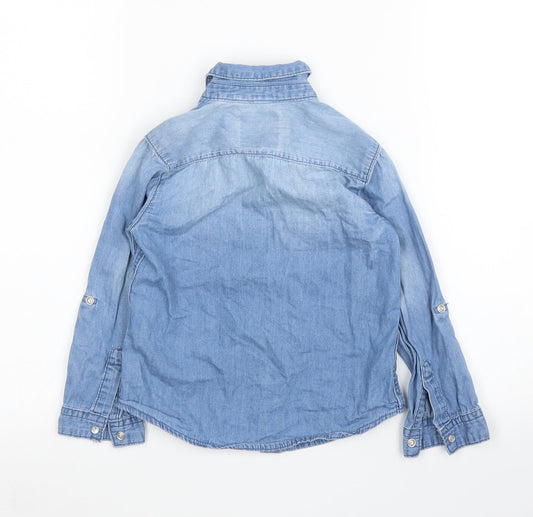 Primark Girls Blue   Basic Button-Up Size 4 Years