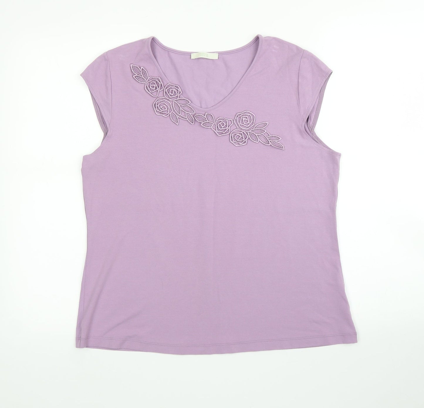 M&S Womens Purple Floral  Basic Blouse Size 18