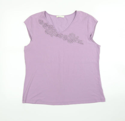 M&S Womens Purple Floral  Basic Blouse Size 18