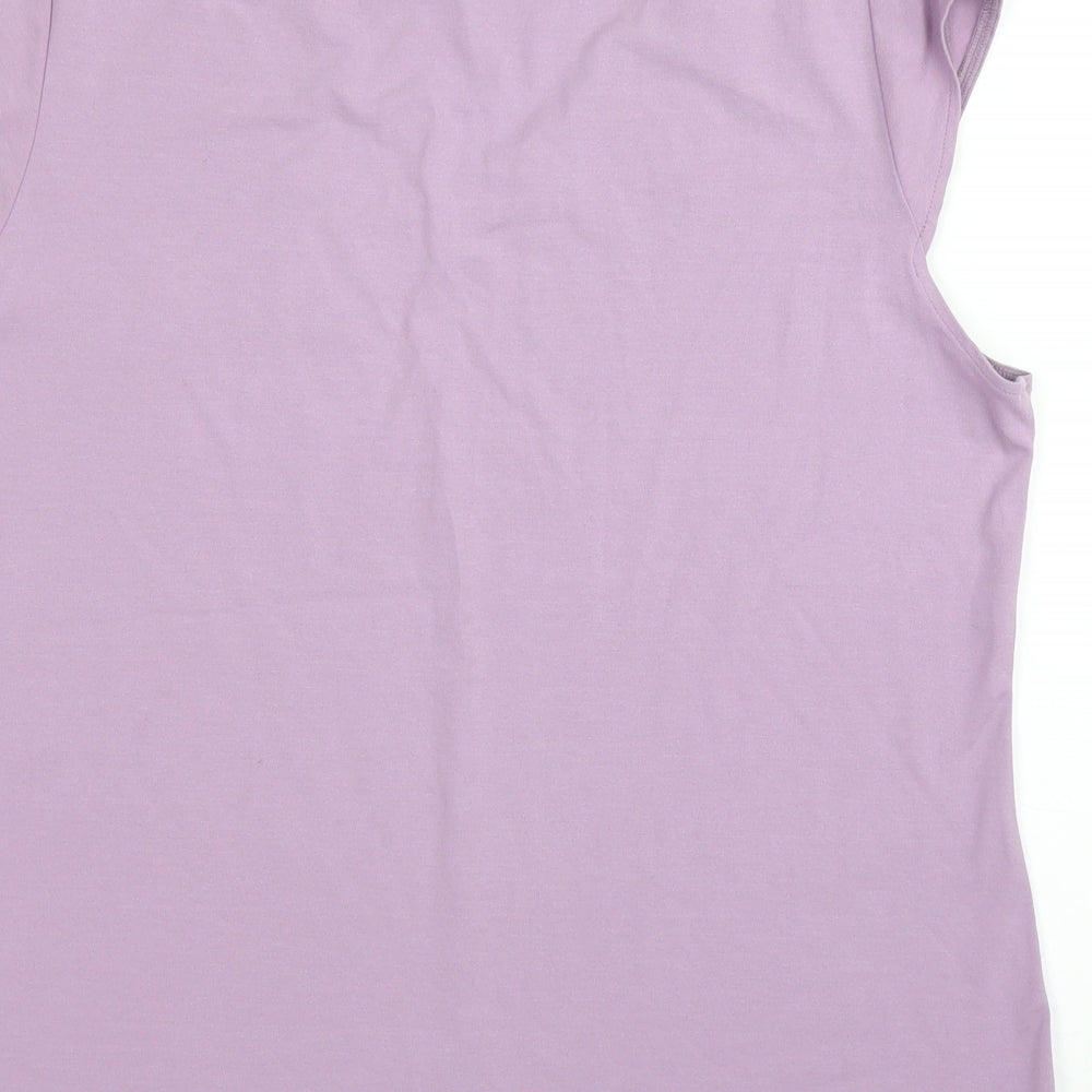 M&S Womens Purple Floral  Basic Blouse Size 18