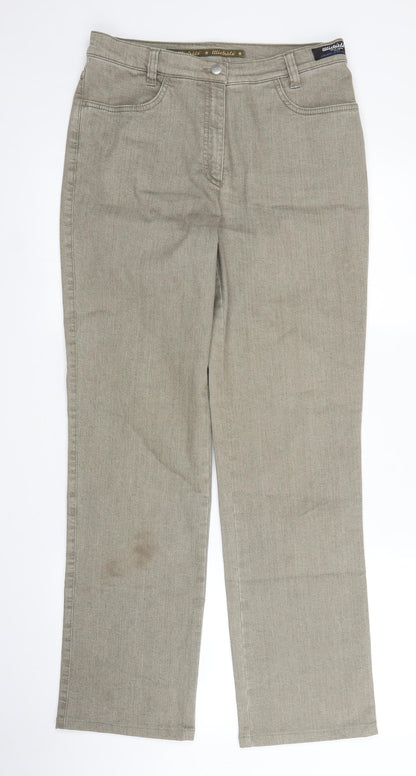 Wichele Womens Beige  Denim Straight Jeans Size 14 L30 in