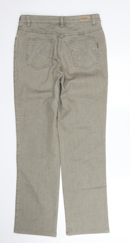 Wichele Womens Beige  Denim Straight Jeans Size 14 L30 in