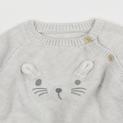 George Girls Grey   Pullover Jumper Size 6-9 Months