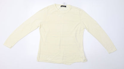 alexara Womens Yellow  Knit Pullover Sweatshirt Size 12