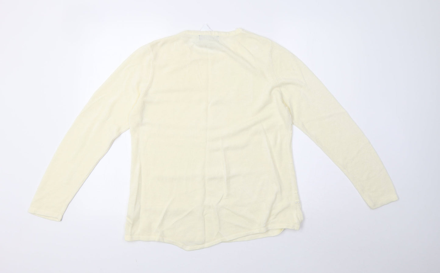 alexara Womens Yellow  Knit Pullover Sweatshirt Size 12