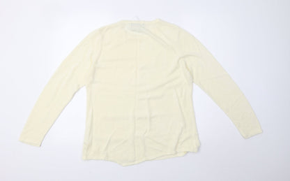 alexara Womens Yellow  Knit Pullover Sweatshirt Size 12