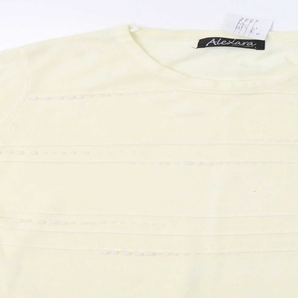 alexara Womens Yellow  Knit Pullover Sweatshirt Size 12
