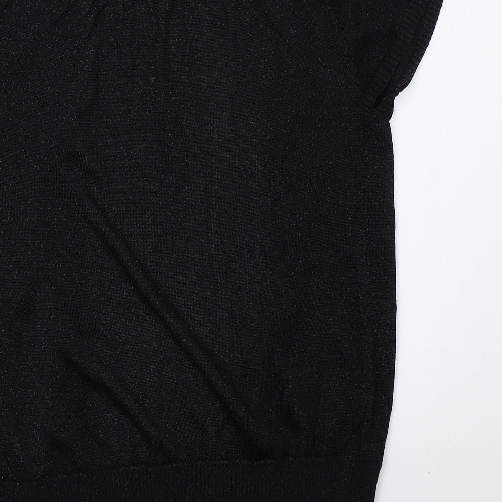 Womens UK Size 14 Warehouse Black Cardigan Jumper