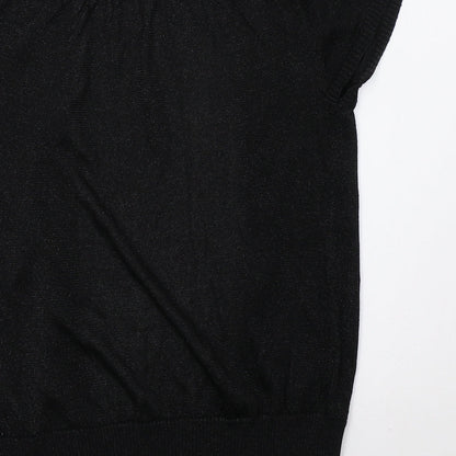 Womens UK Size 14 Warehouse Black Cardigan Jumper