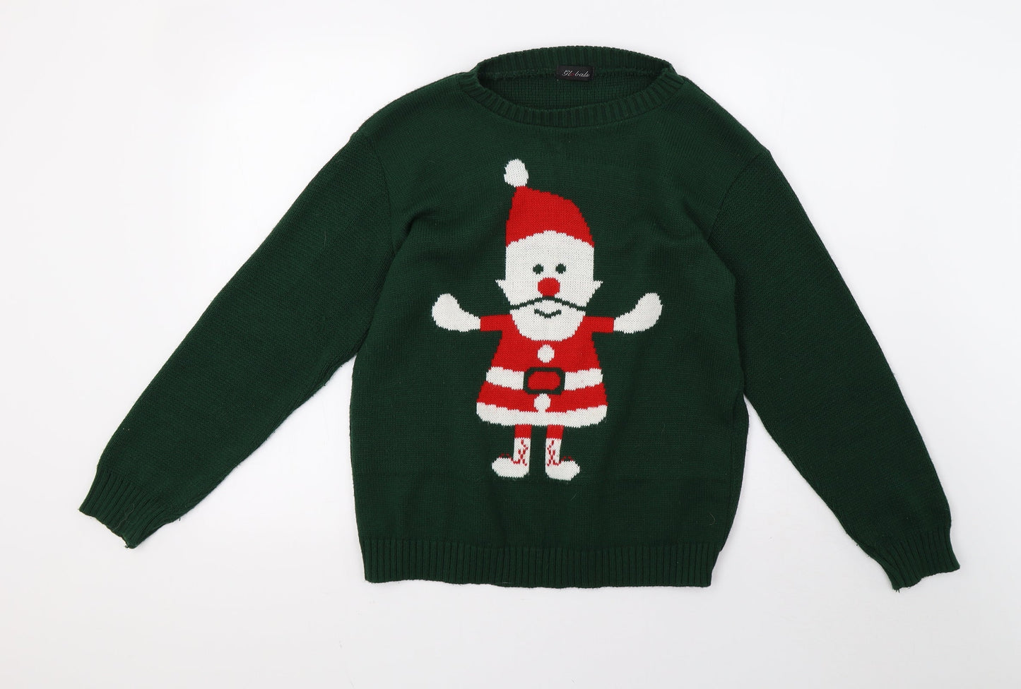 Global Mens Green  Knit Pullover Sweatshirt Size M