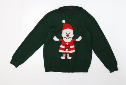 Global Mens Green  Knit Pullover Sweatshirt Size M