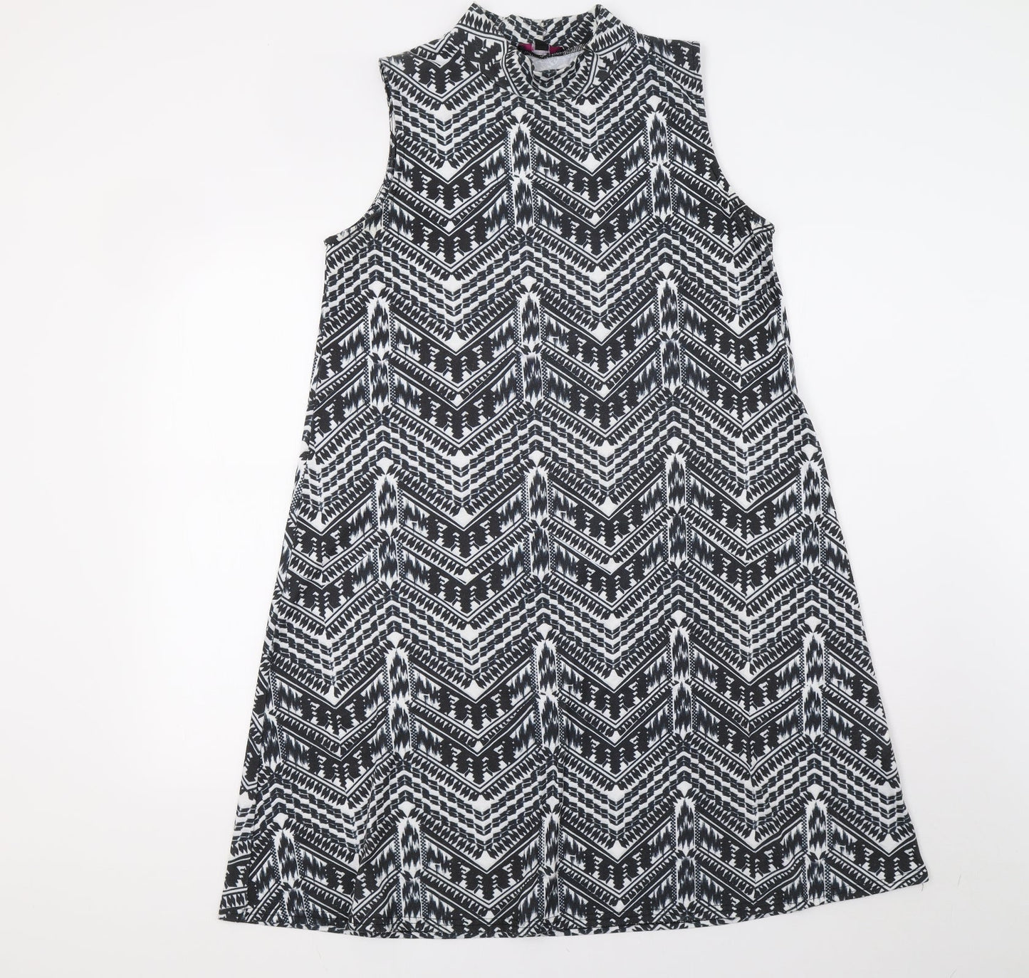 Therapy Womens Black Geometric  A-Line  Size M