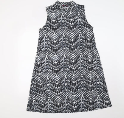 Therapy Womens Black Geometric  A-Line  Size M