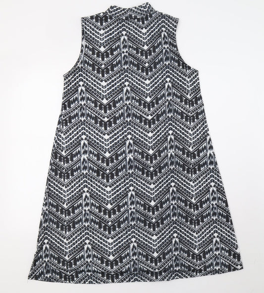 Therapy Womens Black Geometric  A-Line  Size M