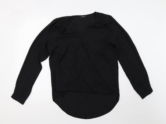 George Womens Black  Mesh Basic Blouse Size 12