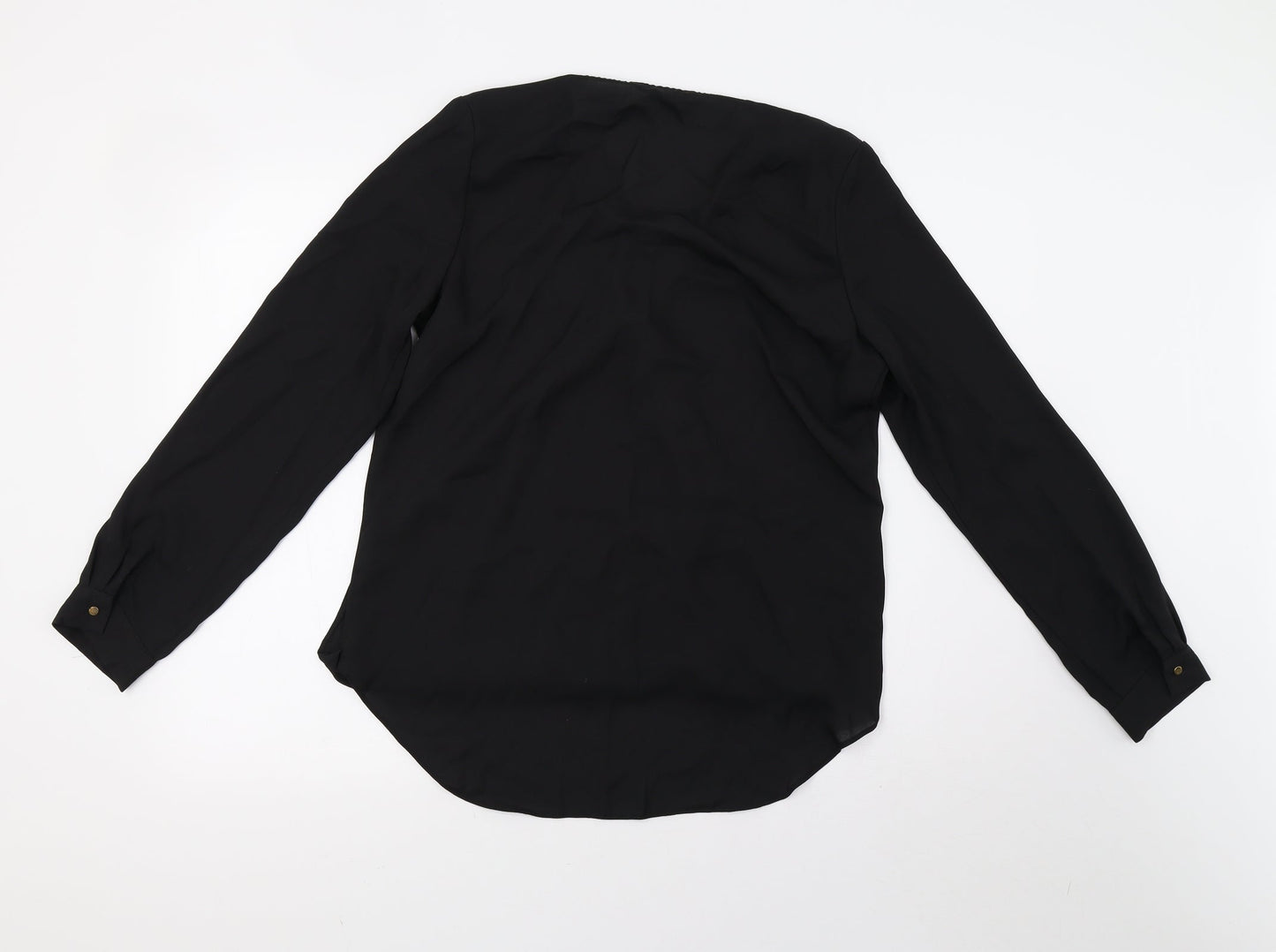 George Womens Black  Mesh Basic Blouse Size 12