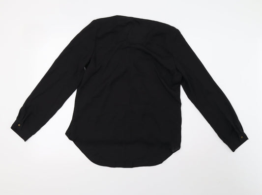 George Womens Black  Mesh Basic Blouse Size 12