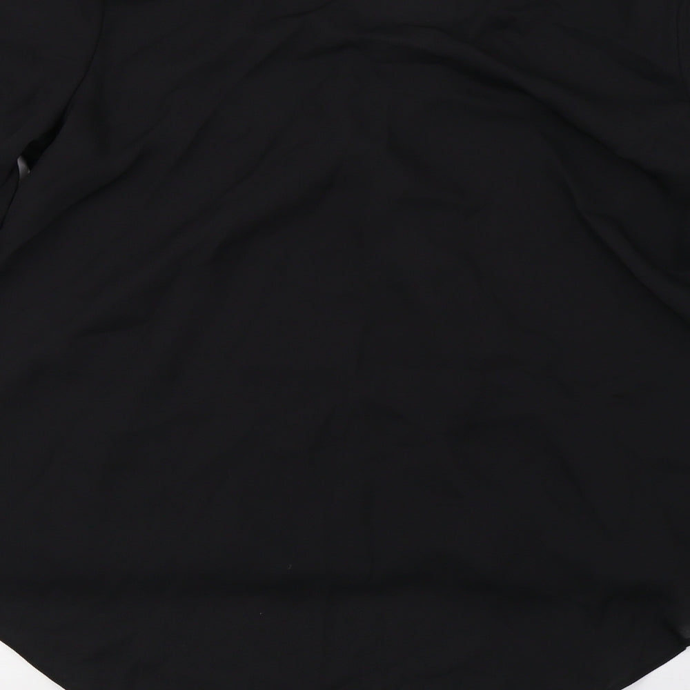 George Womens Black  Mesh Basic Blouse Size 12