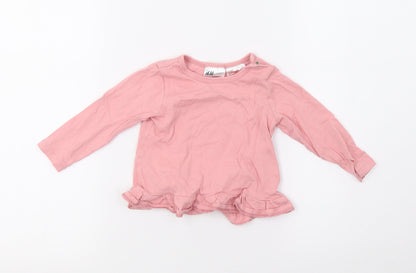 H&M Girls Pink   Basic T-Shirt Size 9-12 Months